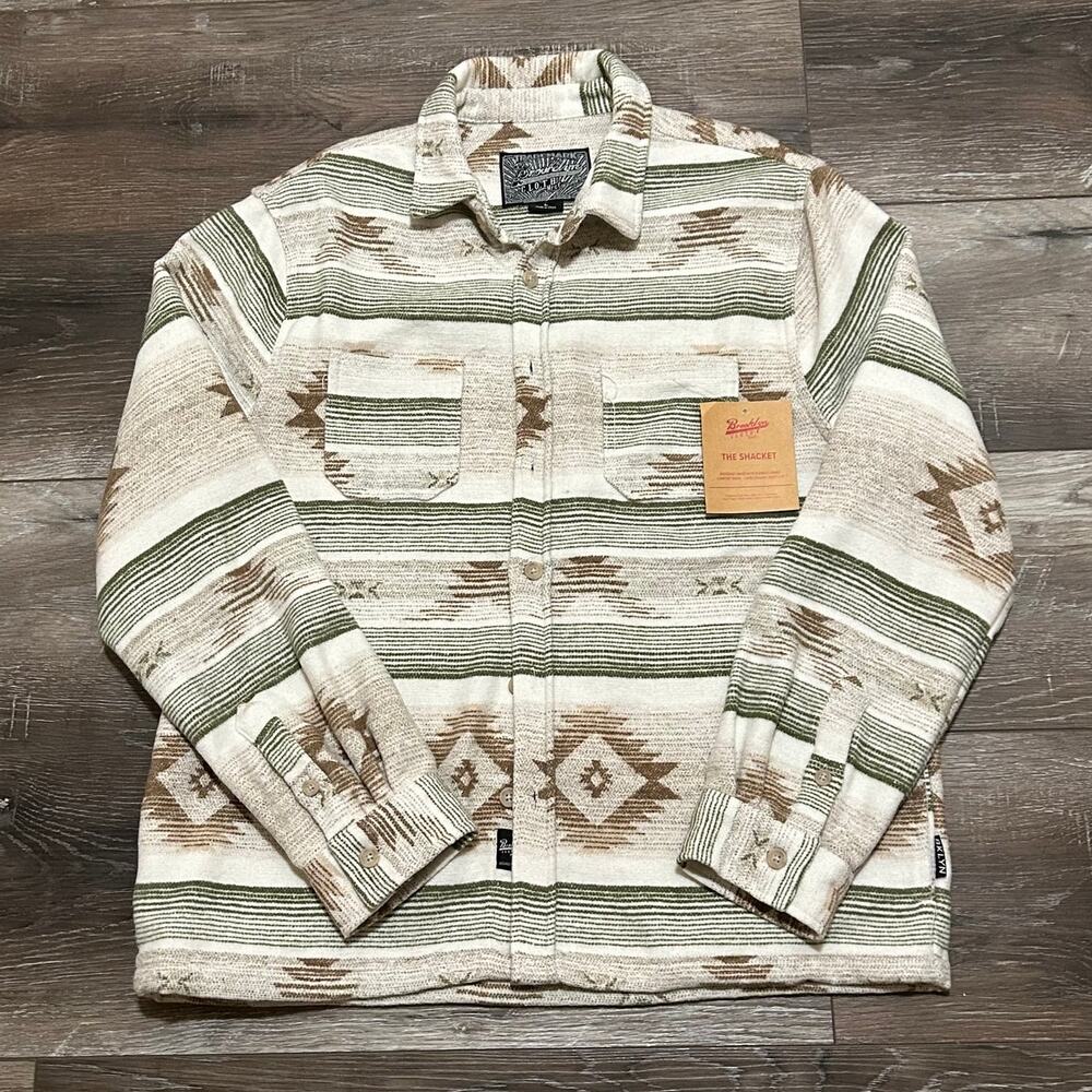 Brooklyn Cloth Aztec Stripe Shacket Overshirt Jacket Men's Large New with Tags